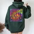 Happy Last Day Of School Teacher Straight Outta Here Women Oversized Hoodie Back Print Forest