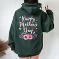 Happy Mother's Day With Floral Graphic Cute Women Oversized Hoodie Back Print Forest
