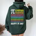 Happy Pi Day Colorful Pi Numbers 314 For Teacher Student Women Oversized Hoodie Back Print Forest