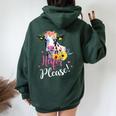 Heifer Please Farmer Cow Lovers Womens Women Oversized Hoodie Back Print Forest