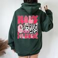 Holy Cow I'm Seven 7 Years Old 7Th Birthday Girl Groovy Women Oversized Hoodie Back Print Forest