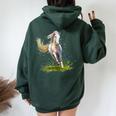Horse-Loving Girl Horseback Riding Horseback Riding Women Oversized Hoodie Back Print Forest