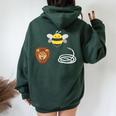 Hose Bee Lion Bee Lover Beekeeper Women Oversized Hoodie Back Print Forest