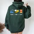 Hose Bee Lion Icons Hoes Be Lying Pun Intended Cool Women Oversized Hoodie Back Print Forest