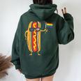 Hotdog Us Flag Sunglasses Rainbow Flag Gay Pride Lgbtq Food Women Oversized Hoodie Back Print Forest