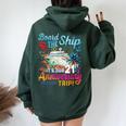 Husband Wife 21St Marriage Anniversary Cruise Ship Vacation Women Oversized Hoodie Back Print Forest