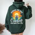 Husband Wife Cruising Partners For Life Cruise Vacation Women Oversized Hoodie Back Print Forest