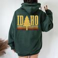 Idaho Vintage Tree State Pride Camping Hiking Idaho Women Oversized Hoodie Back Print Forest