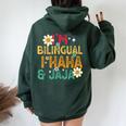 I’M Bilingual I Haha And Jaja Spanish Teacher Bilingual Women Oversized Hoodie Back Print Forest