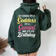I'm A Gemini Goddess Queen Its My Birthday Season Pink Women Oversized Hoodie Back Print Forest