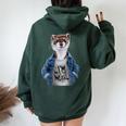 I'm With The Weasel Matching Weasel Weasel Lovers Women Oversized Hoodie Back Print Forest