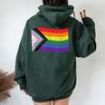 Inclusive Progress Pride Flag Gay Pride Lgbtq Rainbow Flag Women Oversized Hoodie Back Print Forest