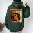 Instructional Coach Afro African Black History Month Women Oversized Hoodie Back Print Forest