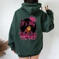 It's My Birthday Queen Afro Natural Hair Black Women Women Oversized Hoodie Back Print Forest