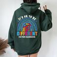 It's Ok To Be Different Autism Awareness Leopard Rainbow Kid Women Oversized Hoodie Back Print Forest