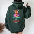 Its Ok To Be Different Giraffe Cool Autism Awareness Women Oversized Hoodie Back Print Forest