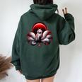 Japanese Kitsune Cute Spirit Nine Tailed Fox Men Women Oversized Hoodie Back Print Forest