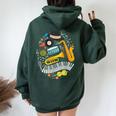 Jazz For Vintage Youth Musician Saxophonist Women Oversized Hoodie Back Print Forest