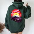 Jdm Skyline R33 Car Tuning Japan Fujiyama Drift Women Oversized Hoodie Back Print Forest