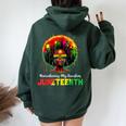 Junenth Black African Hair Remembering My Ancestors Women Oversized Hoodie Back Print Forest