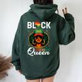 Junenth Black Queen African American Freedom Women Oversized Hoodie Back Print Forest