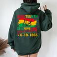 Junenth Celebrating Black Freedom 1865 African Men Women Oversized Hoodie Back Print Forest