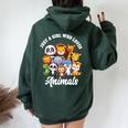 Just A Girl Who Loves Animals Wild Cute Zoo Animals Girls Women Oversized Hoodie Back Print Forest