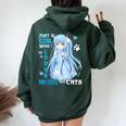 Just A Girl Who Loves Anime And Cats Kawaii Otaku Girl Women Oversized Hoodie Back Print Forest