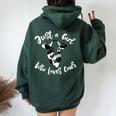 Just A Girl Who Loves Cows Dairy Farmer Mom Women Oversized Hoodie Back Print Forest