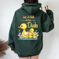 Just A Girl Who Loves Ducks Duck Family Women Oversized Hoodie Back Print Forest