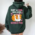 Just A Girl Who Loves Guinea Pigs Cute Guinea Pig Lover Women Oversized Hoodie Back Print Forest