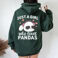 Just A Girl Who Loves Pandas Cute Kawaii Panda Girls Women Oversized Hoodie Back Print Forest