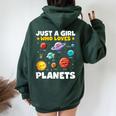 Just A Girl Who Loves Planets Solar Space Science Lover Stem Women Oversized Hoodie Back Print Forest