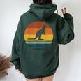 Kangaroo Vintage Retro Mom Dad Women Oversized Hoodie Back Print Forest