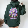 Kawaii Chibi Girl Decora Fairy Kei Anime Manga Harajuku Women Oversized Hoodie Back Print Forest