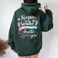 Keeper Of The Gender Loves Aunt You Auntie Baby Announcement Women Oversized Hoodie Back Print Forest
