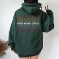 Kiss More Girls Lesbian Rainbow Colors Pink Organge White Women Oversized Hoodie Back Print Forest