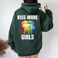 Kiss More Girls As Lgbtq Pride Lesbians Women Oversized Hoodie Back Print Forest