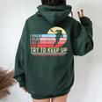 I Know I Play Like A Girl Try To Keep Up Lacrosse Women Oversized Hoodie Back Print Forest