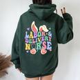 Labor And Delivery Nurse Bunny L&D Nurse Happy Easter Day Women Oversized Hoodie Back Print Forest