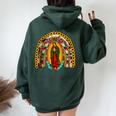 Our Lady Virgen De Guadalupe Virgin Mary Madre Mía Rainbow Women Oversized Hoodie Back Print Forest
