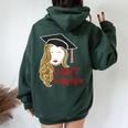 Latina Teaching Degree Graduation New Teacher Edd Grad Women Oversized Hoodie Back Print Forest