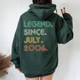 Legend Since July 2006 Vintage 18Th Birthday Boy Women Oversized Hoodie Back Print Forest