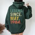 Legend Since May 1984 Vintage 40Th Birthday Women Women Oversized Hoodie Back Print Forest