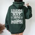 Legends Since May 1974 Vintage 50Th Birthday Women Women Oversized Hoodie Back Print Forest