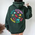 Let's Explore Under The Sea Teacher Student Back To School Women Oversized Hoodie Back Print Forest