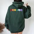 Lgbt Flowers Pride Rainbow Flowers Gay Pride Flowers Women Oversized Hoodie Back Print Forest
