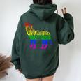 Lgbt Gay Pride Rainbow Flag Nature Forest Tree Wolf Women Oversized Hoodie Back Print Forest