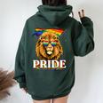 Lgbt Lion Gay Pride Lgbtq Rainbow Flag Sunglasses Women Oversized Hoodie Back Print Forest