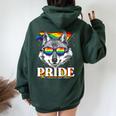 Lgbtq Pride Rainbow Wolf Pride Month Lgbt Wolf Lovers Women Oversized Hoodie Back Print Forest